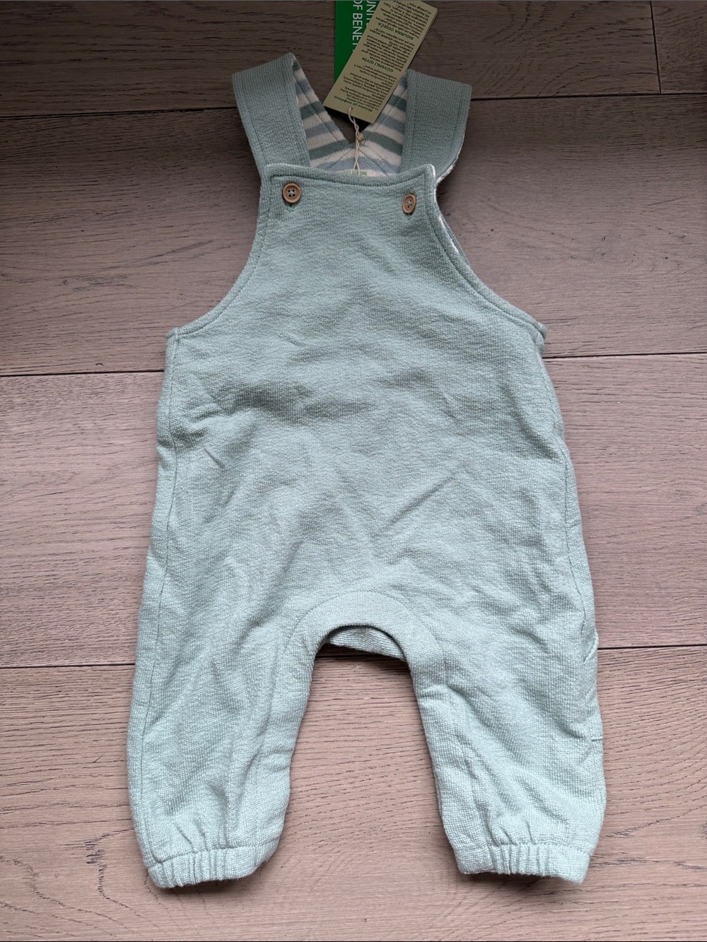 United Colors Of Benetton Pale Mint Green Baby Overalls